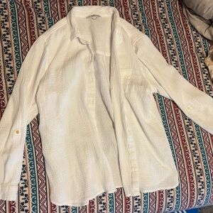 Anne Klein White Button Down Shirt Relaxed Fit